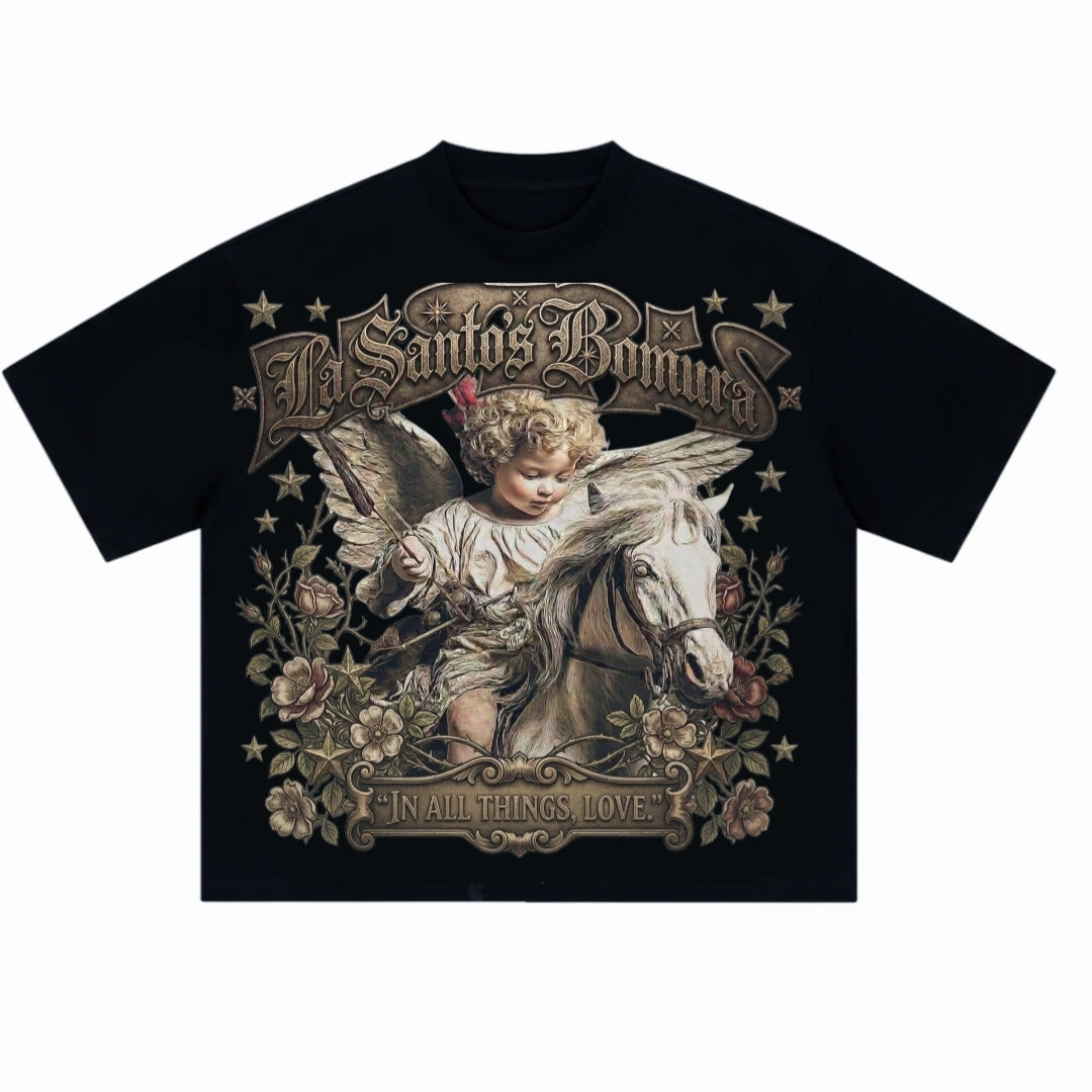 Santos Cherub In All Things, Love Heavy Cotton Tee